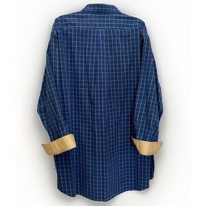 Paul Frederick 19-35 Non-Iron Pinpoint Cotton 2 Ply‎ Blue Tan Flip Cuffs Office